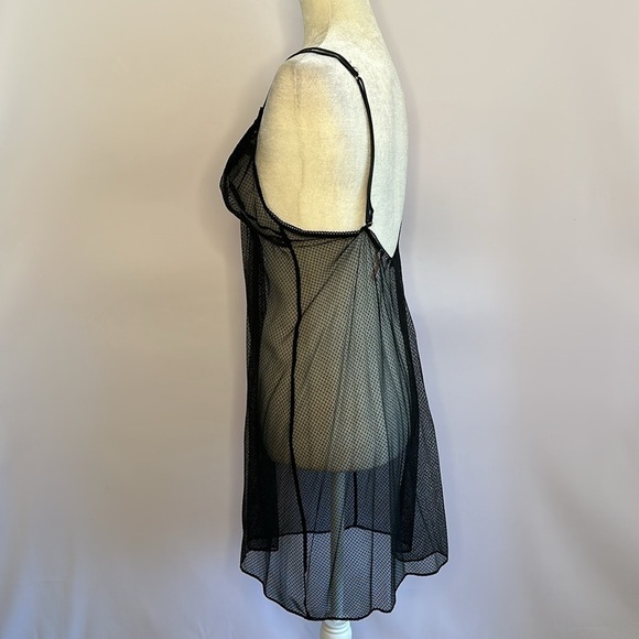 Victoria’s Secret Black Lace Mesh Chemise - Picture 3 of 7